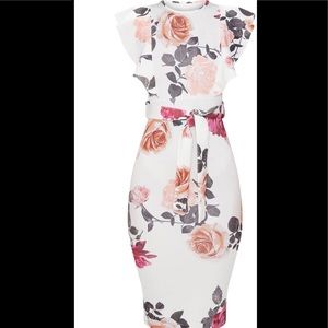 White floral midi dress